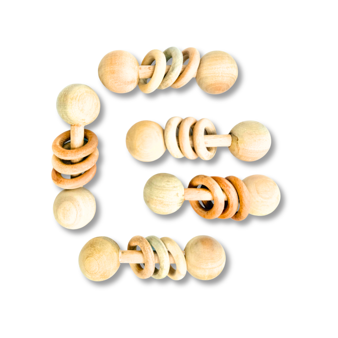 Lovudd Toys Wooden Rattle - Dumbell