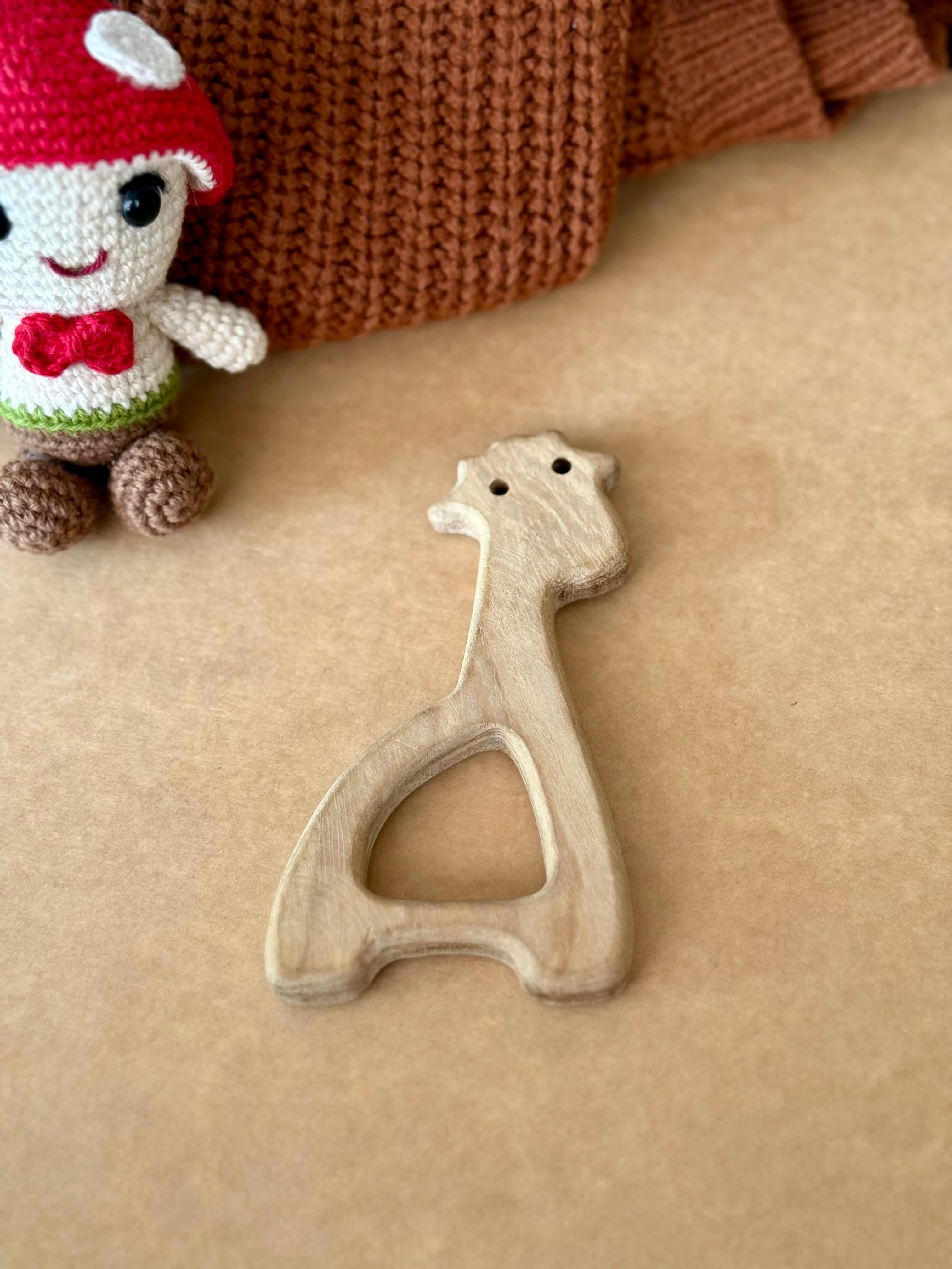 Lovudd Toys Wooden Teether - Giraffe